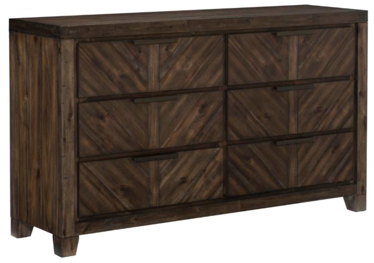 Homelegance Parnell Dresser in Rustic Cherry 1648-5 - Dresser - Half Price Furniture
