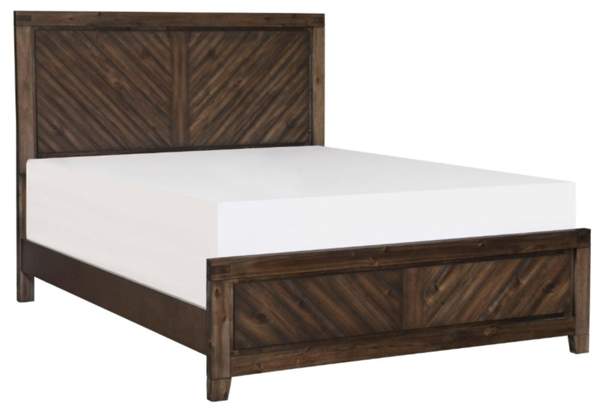 Homelegance Parnell Queen Panel Bed in Rustic Cherry 1648-1* - Bed - Half Price Furniture