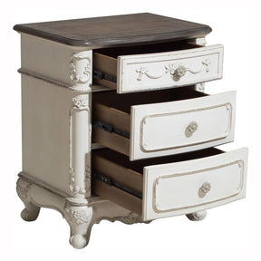 Homelegance Cinderella Night Stand in Antique White with Grey Rub-Through 1386NW-4 - Nightstand - Half Price Furniture