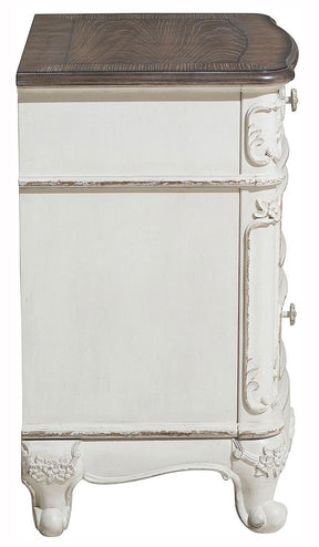 Homelegance Cinderella Night Stand in Antique White with Grey Rub-Through 1386NW-4 - Nightstand - Half Price Furniture
