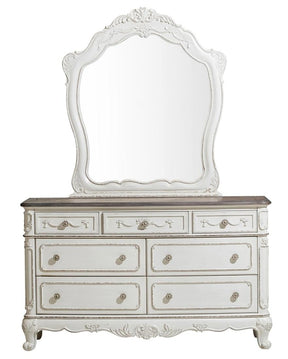Homelegance Cinderella 7 Drawer Dresser in Antique White with Grey Rub-Through 1386NW-5 - Dresser - Half Price Furniture