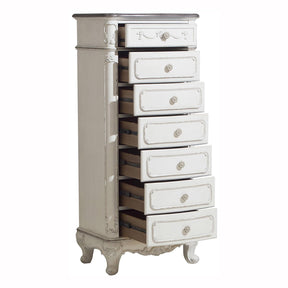 Homelegance Cinderella 7 Drawer Tall Chest Antique White with Grey Rub-Through 1386NW-12 - Chest - Half Price Furniture