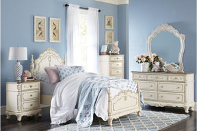 Homelegance Cinderella 7 Drawer Tall Chest Antique White with Grey Rub-Through 1386NW-12 - Chest - Half Price Furniture
