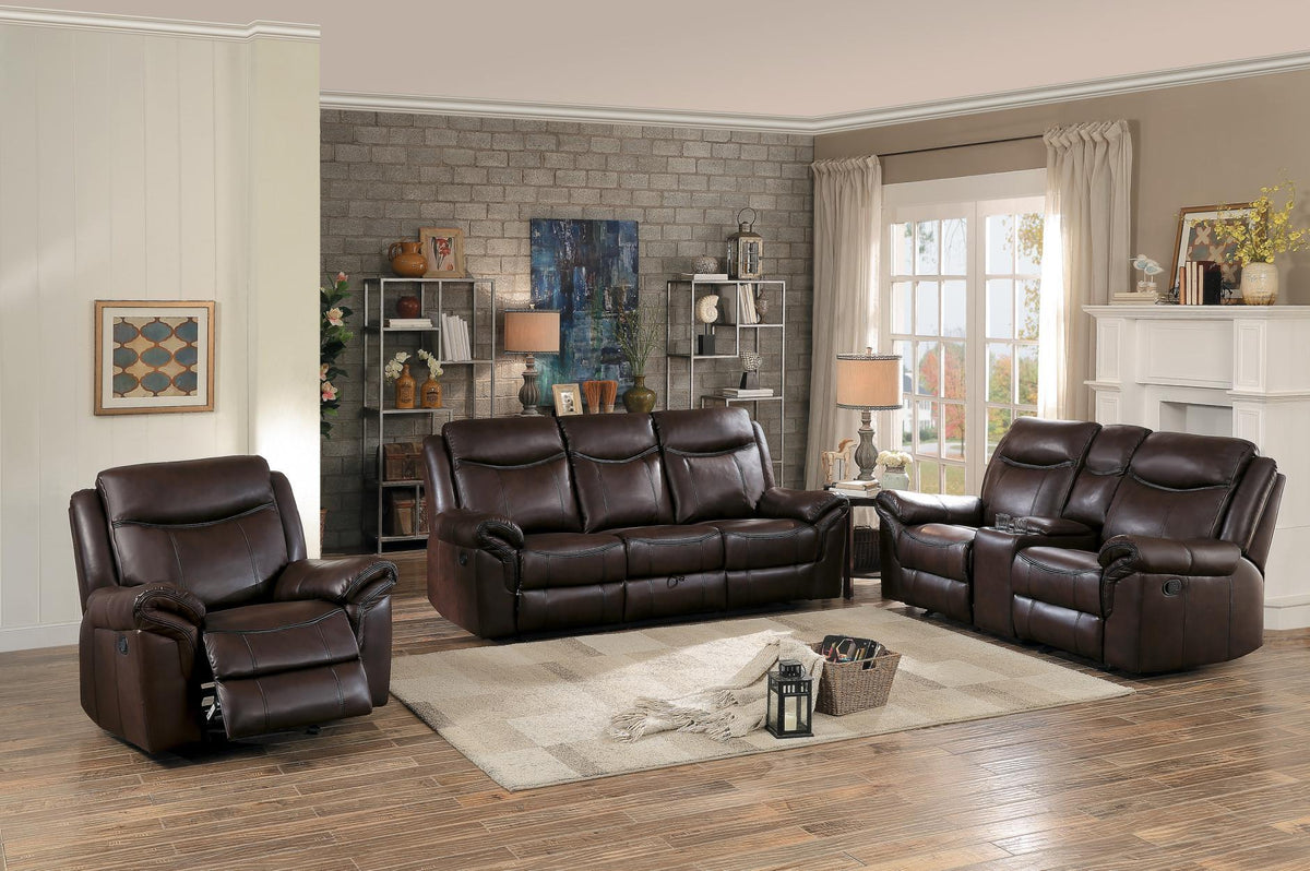 Homelegance Furniture Aram Glider Reclining Chair in Brown 8206BRW-1 - Chair - Half Price Furniture