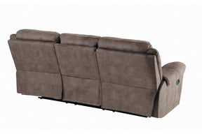 Homelegance Furniture Aram Double Glider Reclining Sofa in Dark Brown 8206NF-3 - Sofa - Half Price Furniture