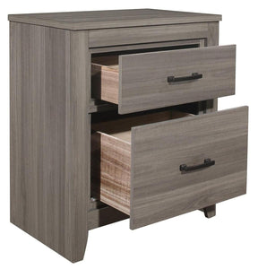 Homelegance Waldorf 2 Drawer Nightstand in Dark Gray 1902-4 - Nightstand - Half Price Furniture