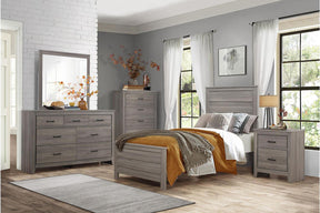 Homelegance Waldorf Queen Panel Bed in Dark Gray 1902-1* - Bed - Half Price Furniture