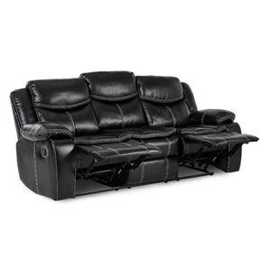 Homelegance Furniture Bastrop Double Reclining Sofa in Black 8230BLK-3 - Sofa - Half Price Furniture