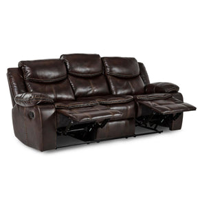 Homelegance Furniture Bastrop Double Reclining Sofa in Brown 8230BRW-3 Half Price Furniture