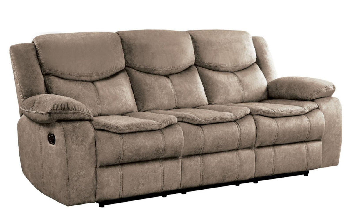 Homelegance Furniture Bastrop Double Reclining Sofa in Brown 8230FBR-3 - Sofa - Half Price Furniture