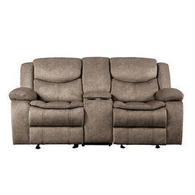 Homelegance Furniture Bastrop Double Glider Reclining Loveseat in Brown 8230FBR-2 Half Price Furniture