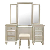 Homelegance Celandine Vanity Dresser with Mirror in Silver 1928-15* Half Price Furniture