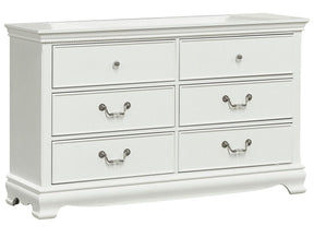 Homelegance Lucida 6 Drawer Dresser in White 2039W-5 - Dresser - Half Price Furniture