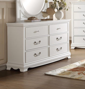 Homelegance Lucida 6 Drawer Dresser in White 2039W-5 - Dresser - Half Price Furniture