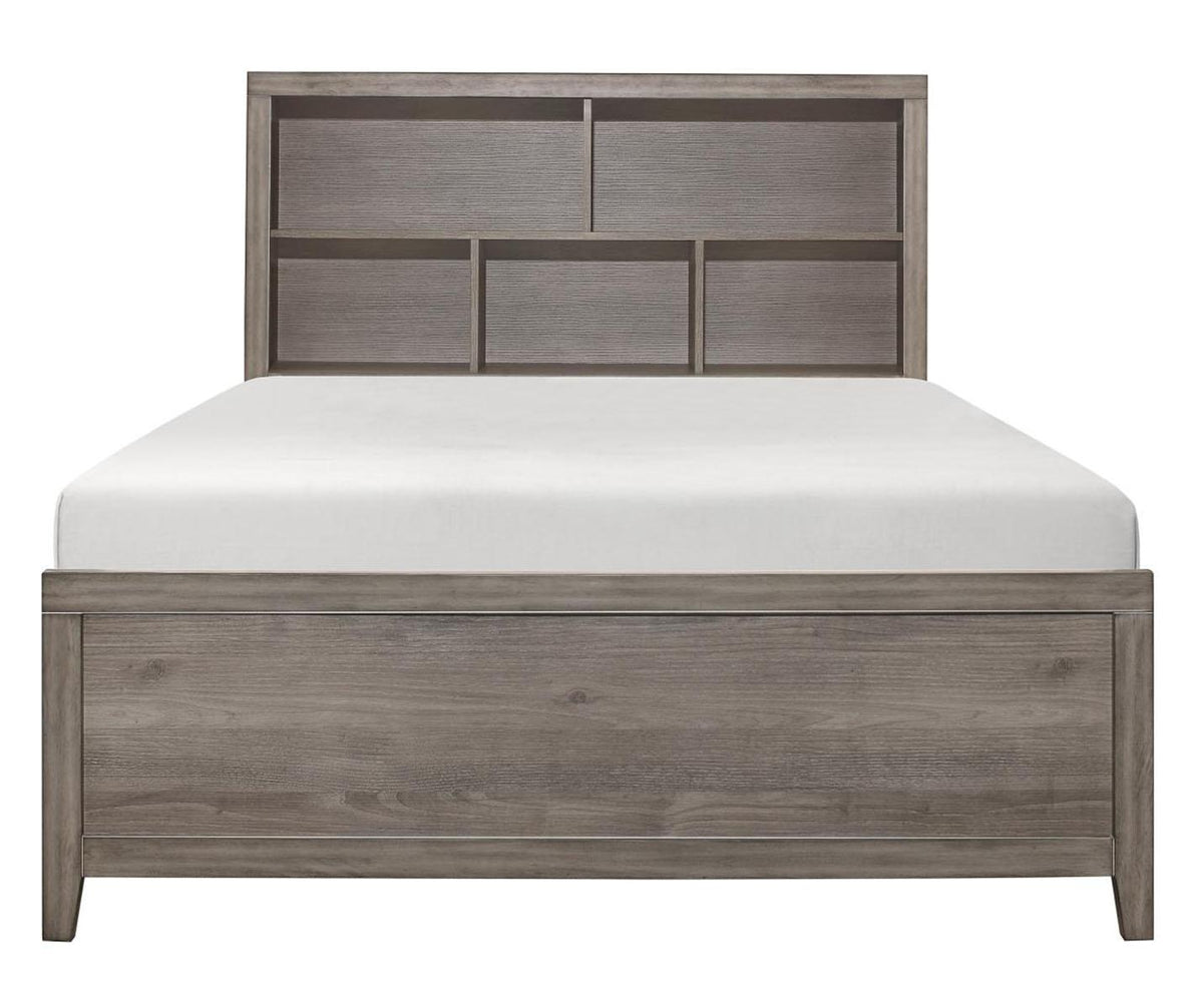 Homelegance Woodrow Queen Platform Bed in Gray 2042NB-1* - Bed - Half Price Furniture