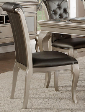 Homelegance Crawford Side Chair in Silver (Set of 2) - Dining Chair - Half Price Furniture