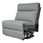 Homelegance Furniture Maroni Power Armless Reclining Chair in Dark Gray/Light Gray 8259-ARPW Half Price Furniture