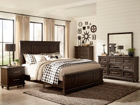 Homelegance Cardona Queen Panel Bed in Driftwood Charcoal 1689-1* - Bed - Half Price Furniture