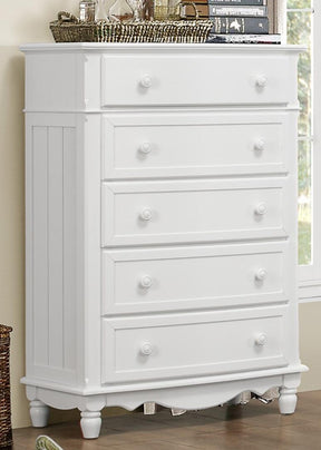 Homelegance Clementine 5 Drawer Chest in White B1799-9 - Chest - Half Price Furniture
