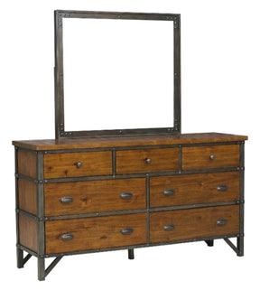 Homelegance Holverson Mirror in Rustic Brown & Gunmetal 1715-6 - Mirror - Half Price Furniture