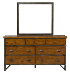 Homelegance Holverson Dresser in Rustic Brown & Gunmetal 1715-5 - Dresser - Half Price Furniture