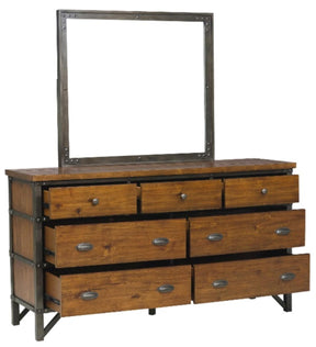 Homelegance Holverson Dresser in Rustic Brown & Gunmetal 1715-5 - Dresser - Half Price Furniture