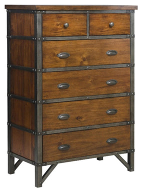 Homelegance Holverson Chest in Rustic Brown & Gunmetal 1715-9 - Chest - Half Price Furniture