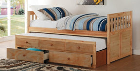 Homelegance Bartly Twin/Twin Trundle Bed w/ 2 Storage Drawers in Natural B2043PR-1* - Bed - Half Price Furniture