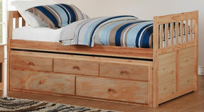 Homelegance Bartly Twin/Twin Trundle Bed w/ 2 Storage Drawers in Natural B2043PR-1* - Bed - Half Price Furniture