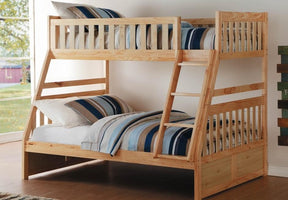 Homelegance Bartly Twin/Full Bunk Bed in Natural B2043TF-1* - Bed - Half Price Furniture