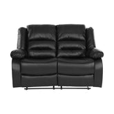 Homelegance Furniture Jarita Double Reclining Loveseat in Black Half Price Furniture