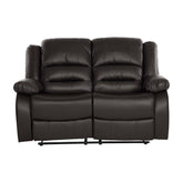 Homelegance Furniture Jarita Double Reclining Loveseat in Brown Half Price Furniture