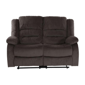 Homelegance Furniture Jarita Double Reclining Loveseat in Chocolate Half Price Furniture