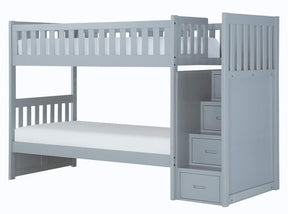Homelegance Orion Bunk Bed w/ Reversible Step Storage in Gray B2063SB-1* Half Price Furniture
