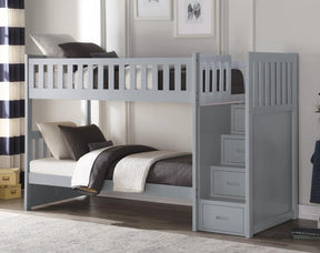 Homelegance Orion Bunk Bed w/ Reversible Step Storage in Gray B2063SB-1* Half Price Furniture