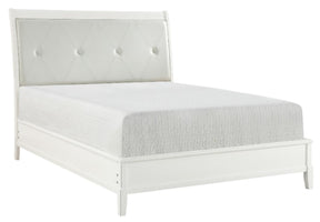 Homelegance Cotterill Queen Upholstered Sleigh Bed in Antique White 1730WW-1* - Bed - Half Price Furniture