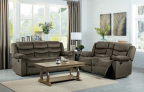 Homelegance Furniture Discus Double Reclining Loveseat in Brown 9526BR-2 - Loveseat - Half Price Furniture