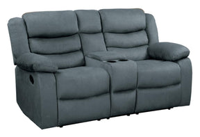 Homelegance Furniture Discus Double Reclining Loveseat in Gray 9526GY-2 - Loveseat - Half Price Furniture