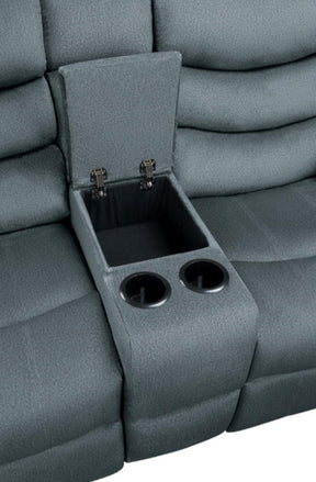 Homelegance Furniture Discus Double Reclining Loveseat in Gray 9526GY-2 - Loveseat - Half Price Furniture