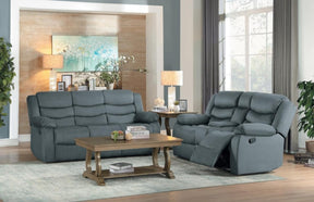 Homelegance Furniture Discus Double Reclining Sofa in Gray 9526GY-3 - Sofa - Half Price Furniture