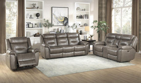 Homelegance Furniture Danio Power Double Reclining Loveseat with Power Headrests in Brownish Gray 9528BRG-2PWH - Loveseat - Half Price Furniture