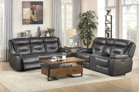 Homelegance Furniture Danio Power Double Reclining Loveseat with Power Headrests in Dark Gray 9528DGY-2PWH - Loveseat - Half Price Furniture