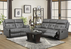 Homelegance Furniture Lambent Double Reclining Loveseat in Dark Gray - Loveseat - Half Price Furniture