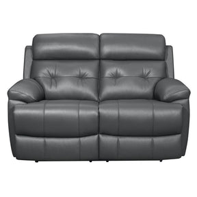 Homelegance Furniture Lambent Double Reclining Loveseat in Dark Gray Half Price Furniture
