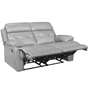 Homelegance Furniture Lambent Double Reclining Loveseat in Silver Gray - Loveseat - Half Price Furniture