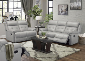 Homelegance Furniture Lambent Double Reclining Loveseat in Silver Gray - Loveseat - Half Price Furniture