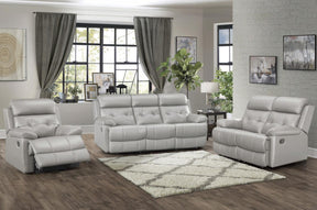 Homelegance Furniture Lambent Double Reclining Loveseat in Silver Gray - Loveseat - Half Price Furniture