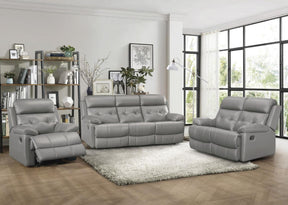 Homelegance Furniture Lambent Double Reclining Chair in Silver Gray - Recliner - Half Price Furniture