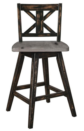 Homelegance Amsonia Swivel Counter Height Chair in Gray and Black (Set of 2) - Dining Chair - Half Price Furniture