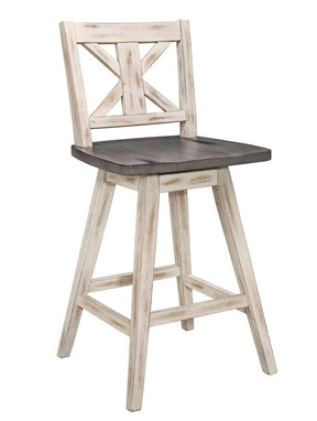 Homelegance Amsonia Swivel Counter Height Chair in Gray and White (Set of 2) - Dining Chair - Half Price Furniture